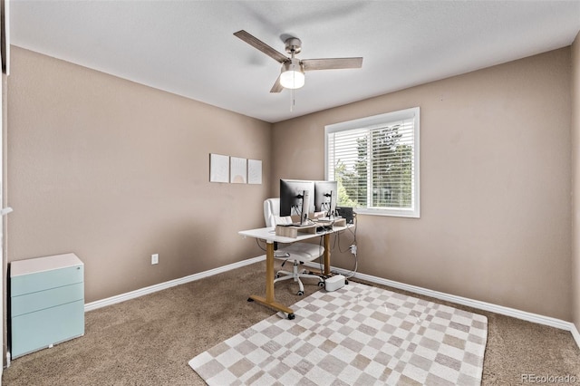 6062 S Newport St, Centennial, CO 80111 - carpeted home office featuring a ceiling fan and baseboards