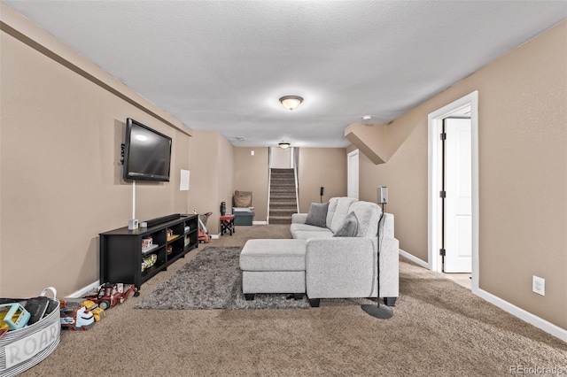 6062 S Newport St, Centennial, CO 80111 - carpeted living room with stairway and baseboards