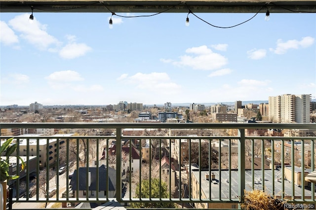 balcony with a city view