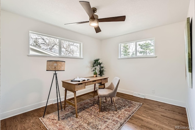 9455 W 37th Ave, Wheat Ridge, CO 80033 - office space with baseboards, ceiling fan, and wood finished floors
