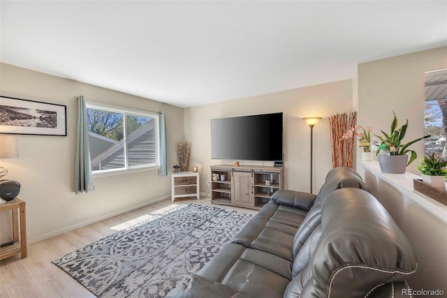 3516 Marigold St, Evans, CO 80620 - living area featuring baseboards and wood finished floors