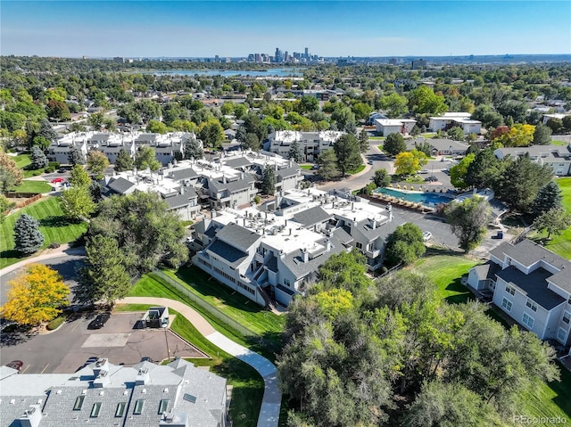 aerial view featuring a residential view