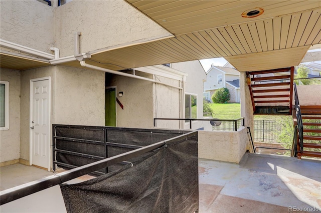 exterior space featuring stairs