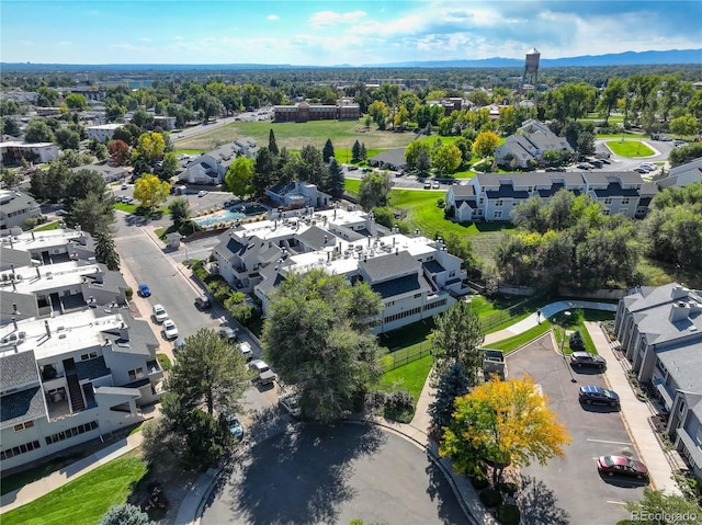 bird's eye view with a residential view