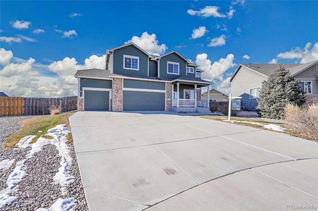 view of property featuring a garage