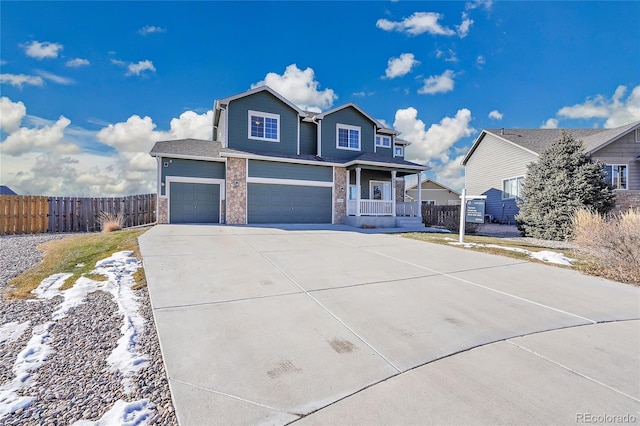 view of property featuring a garage