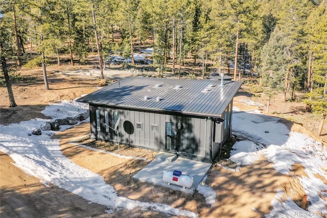 148 Ridge Ln, Bailey, CO 80421 - view from above of property featuring a heavily wooded area