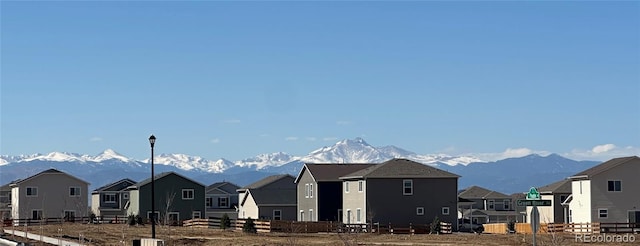 view of mountain feature with a residential view