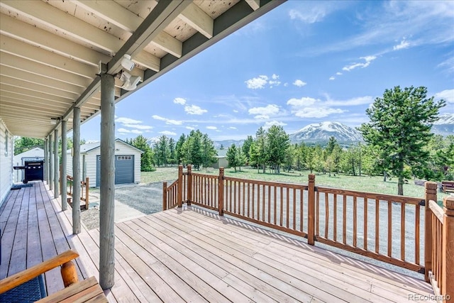 38 D Rd, Silverthorne, CO 80498 - wooden terrace with an outbuilding and a mountain view