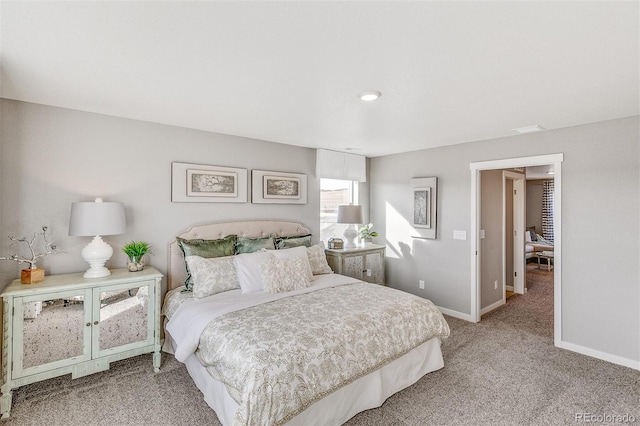 view of carpeted bedroom