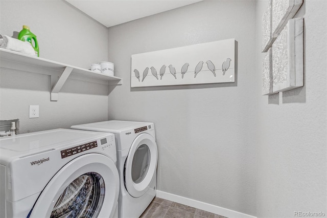 washroom with separate washer and dryer