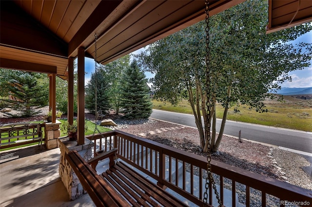 wooden deck with covered porch