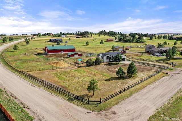 bird's eye view featuring a rural view