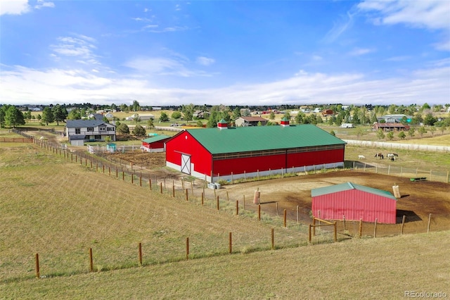 exterior space with a rural view