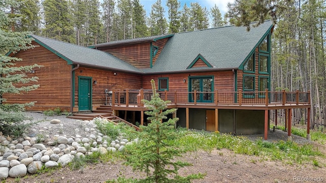 988 Ruby Ln, Leadville, CO 80461 - rear view of house featuring a wooden deck and a shingled roof