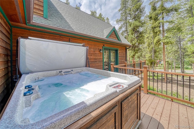 988 Ruby Ln, Leadville, CO 80461 - wooden deck with a hot tub
