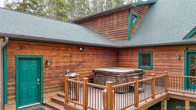 988 Ruby Ln, Leadville, CO 80461 - wooden terrace with a hot tub