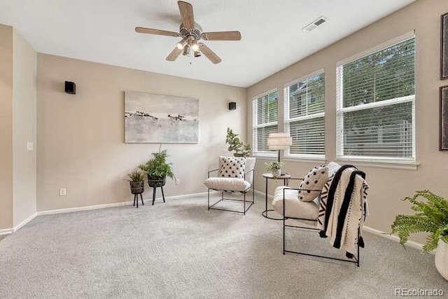 17225 Lark Water Ln Unit C, Parker, CO 80134 - living area with ceiling fan and carpet flooring