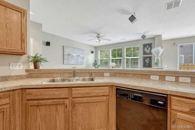 17225 Lark Water Ln Unit C, Parker, CO 80134 - kitchen with dishwasher and a ceiling fan