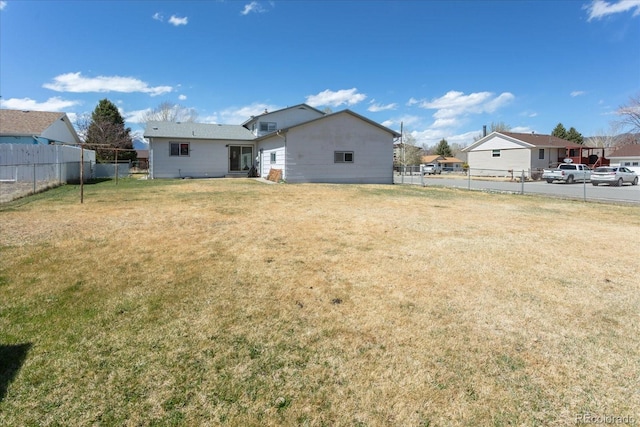 view of yard with fence