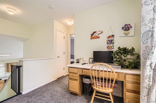 9882 Harris St, Thornton, CO 80229 - office area featuring built in desk and carpet flooring