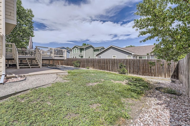 9882 Harris St, Thornton, CO 80229 - fenced backyard featuring a deck, a residential view, and a patio
