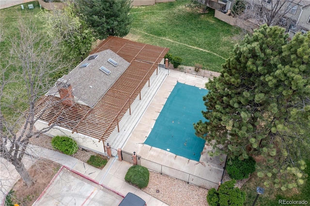 9620 W Chatfield Ave Unit D, Littleton, CO 80128 - view from above of property with a pool
