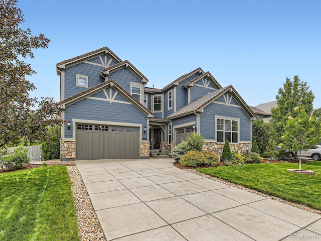 2896 Gemini Loop, Broomfield, CO 80023 - craftsman-style house featuring stone siding, driveway, and a garage