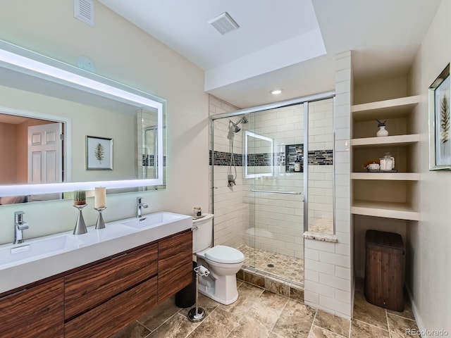 2896 Gemini Loop, Broomfield, CO 80023 - full bath featuring toilet, a stall shower, and double vanity