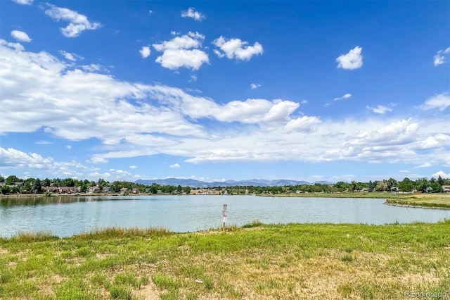 water view with a mountain backdrop