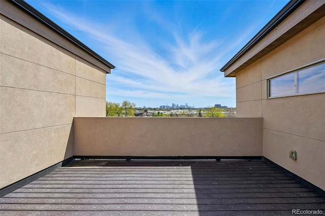 balcony with a view of city