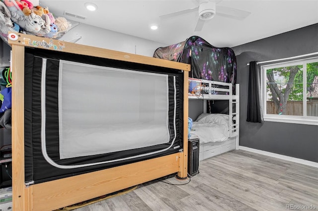1102 Conifer Ct, Highlands Ranch, CO 80126 - unfurnished bedroom with wood finished floors and ceiling fan