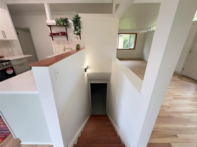 3355 Moorhead Ave, Boulder, CO 80305 - stairs featuring wood finished floors