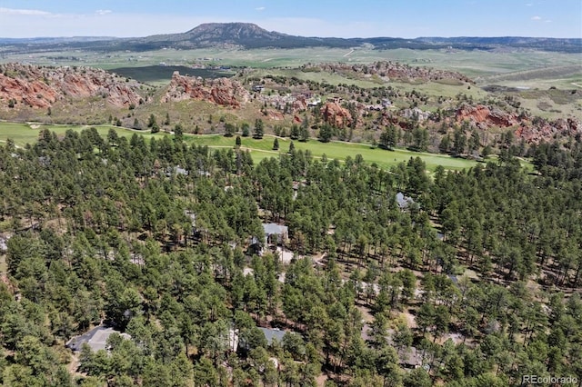 aerial overview of property's location with a mountainous background