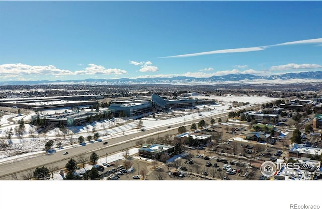 aerial view with a mountain view