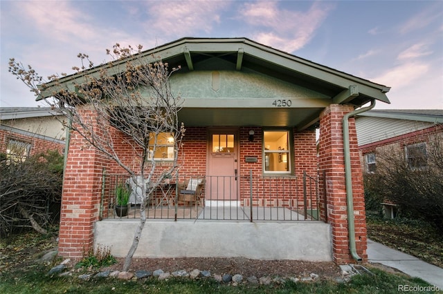 view of front of home with a porch