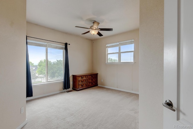 1864 Malibu Ct, Fort Lupton, CO 80621 - spare room featuring ceiling fan, carpet flooring, and baseboards