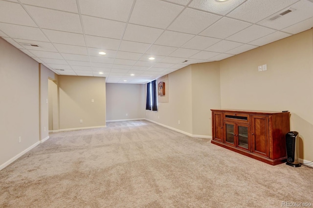 1864 Malibu Ct, Fort Lupton, CO 80621 - finished below grade area featuring light carpet, a paneled ceiling, baseboards, and recessed lighting