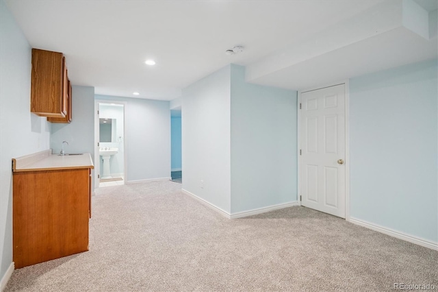 5721 S Jellison St, Littleton, CO 80123 - interior space featuring light carpet, recessed lighting, and a smoke detector
