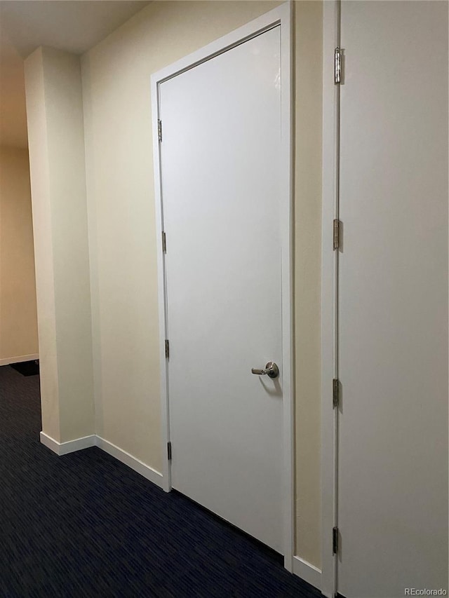 336 E 1st Ave Unit 310, Denver, CO 80203 - hall with dark carpet and baseboards