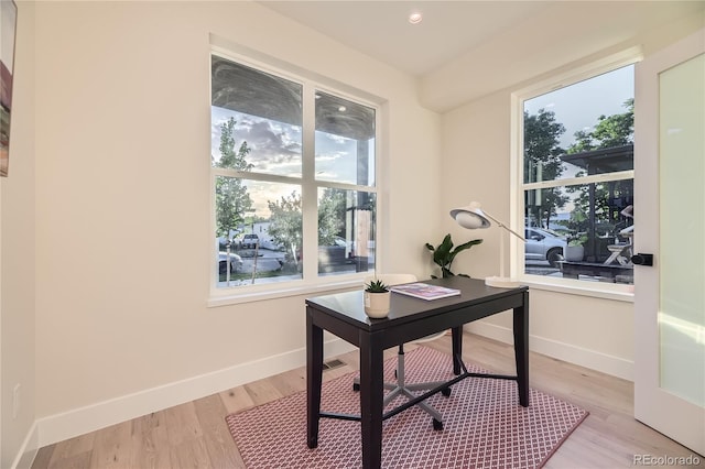 2466 S Cherokee St, Denver, CO 80223 - office featuring light wood-style floors and recessed lighting