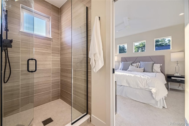 2466 S Cherokee St, Denver, CO 80223 - ensuite bathroom with healthy amount of natural light and a shower stall