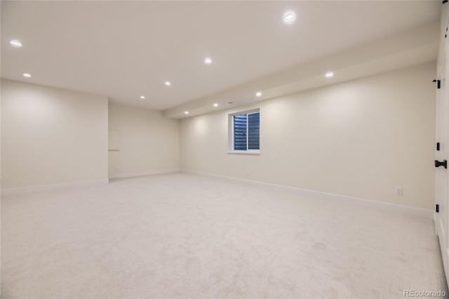 2466 S Cherokee St, Denver, CO 80223 - finished basement featuring recessed lighting and light colored carpet