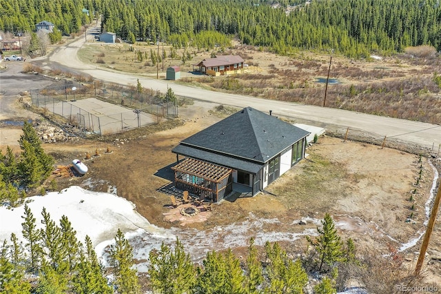 499 Silver Creek Rd, Idaho Springs, CO 80452 - aerial view of property and surrounding area with a heavily wooded area