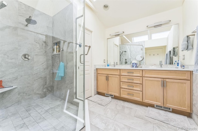 461 Fillmore St, Denver, CO 80206 - full bathroom with a stall shower and double vanity