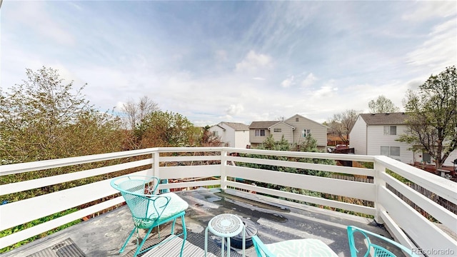 balcony featuring a residential view