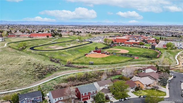 bird's eye view with a residential view