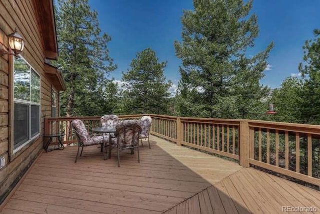 14694 Crooked Trail Rd, Woodland Park, CO 80863 - deck with outdoor dining space