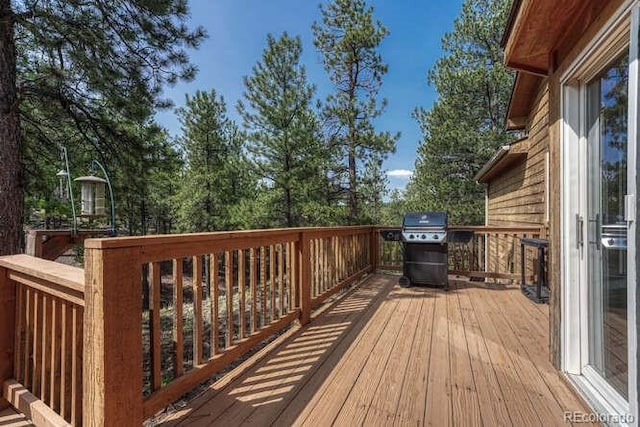 14694 Crooked Trail Rd, Woodland Park, CO 80863 - wooden deck with area for grilling