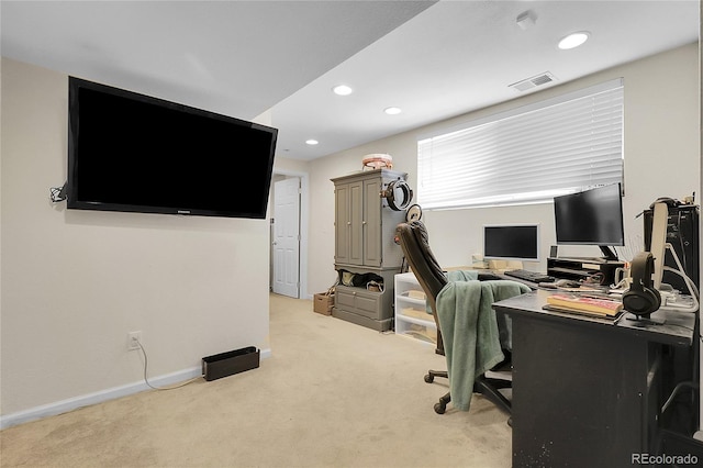 12585 S Beaver Creek Way, Parker, CO 80134 - office area featuring light colored carpet and recessed lighting
